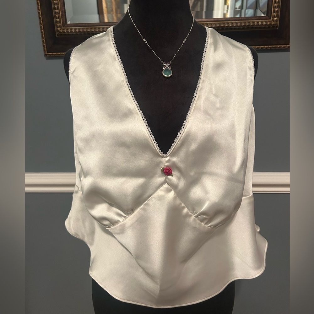 Wild Fable Cream Satin Chemise top